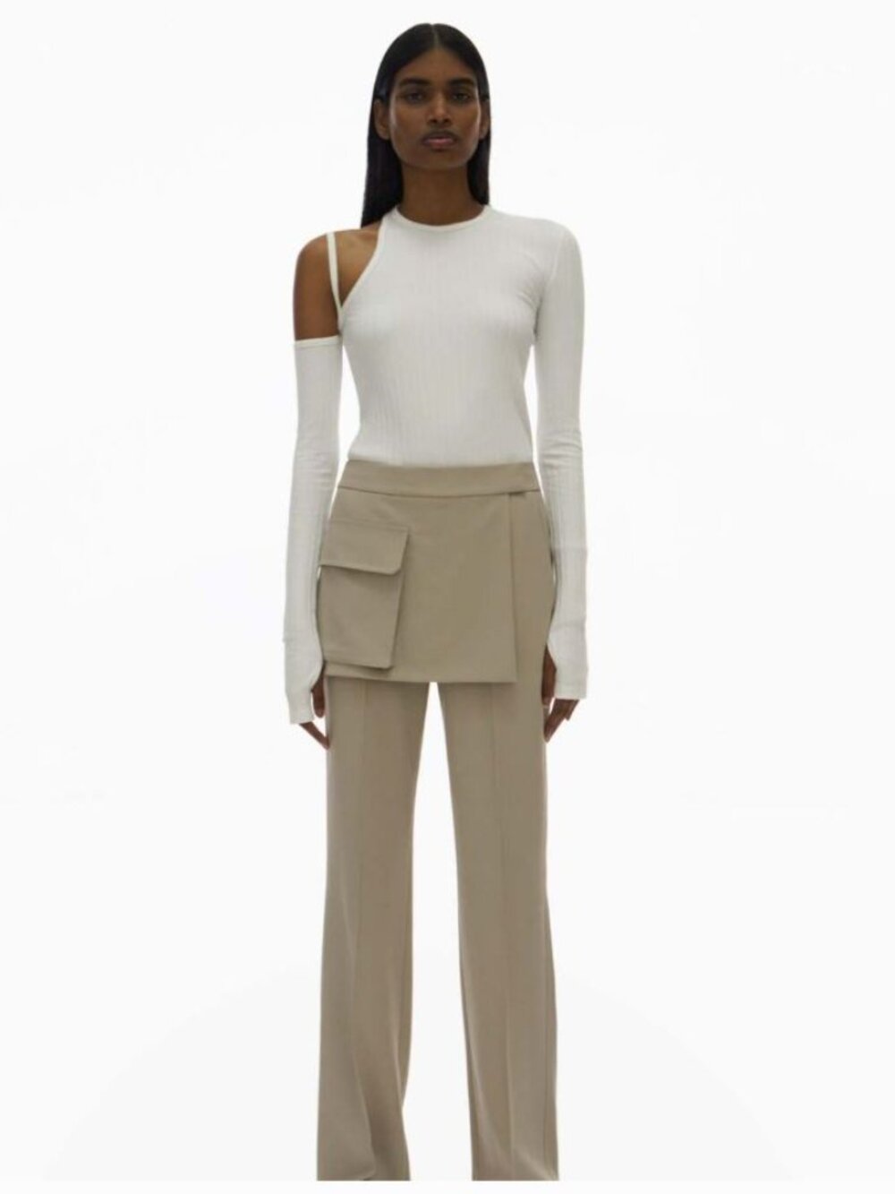 Helmut Lang Asymmetrical Long Sleeve Top NWOT
